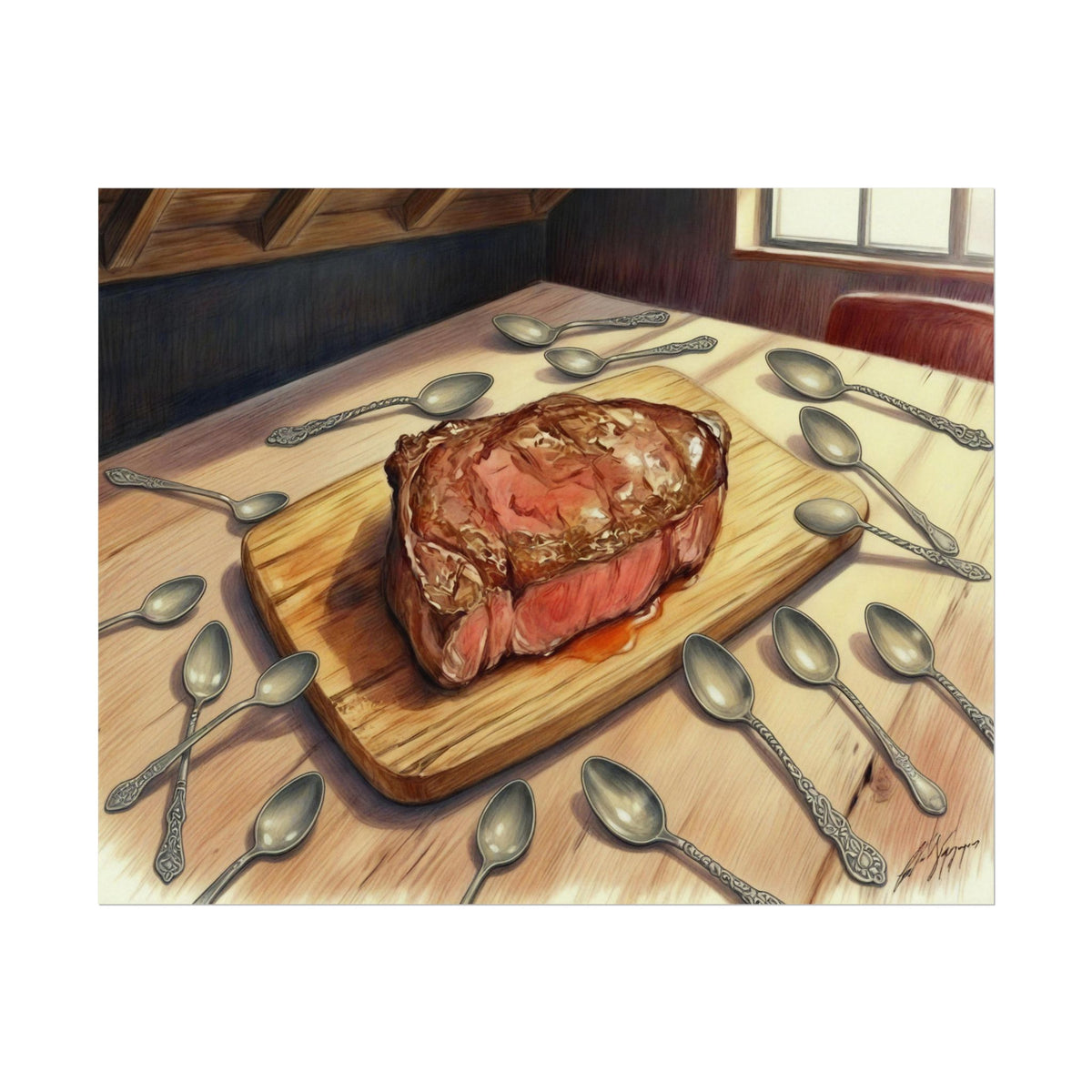 Spoons and Steak - Fine Art Print