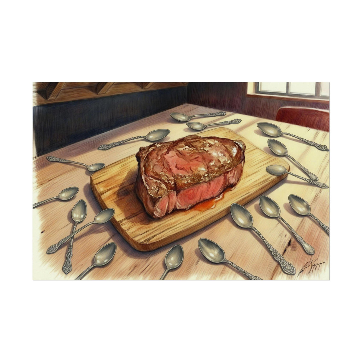 Spoons and Steak - Fine Art Print